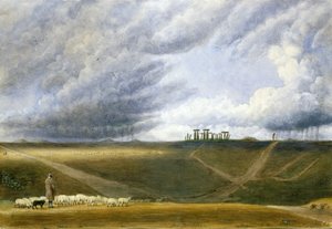 Sheep Grazing at Stonehenge by Joseph Mallord William Turner